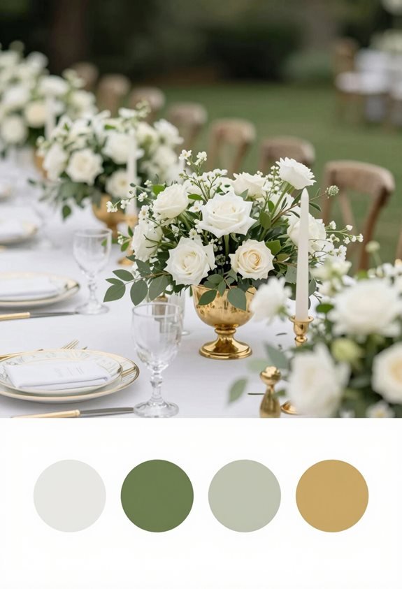 elegant white and green