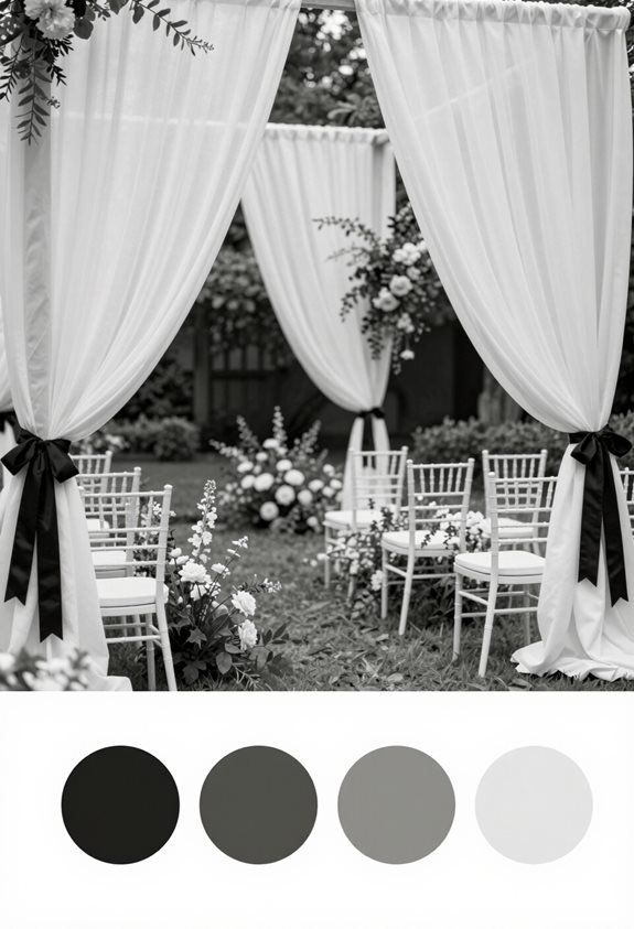elegant white draping contrast