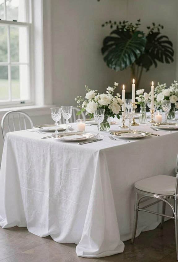 elegant white linen decor