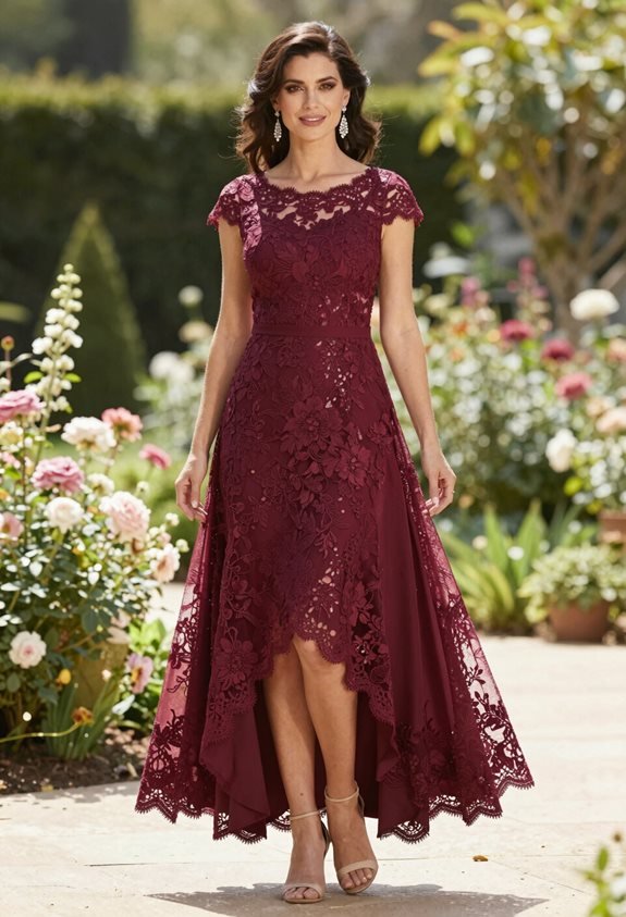 elegant wine red dress