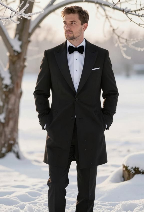 elegant winter tuxedo ensemble