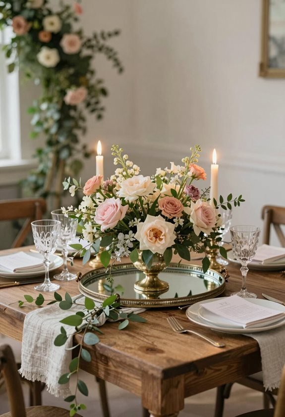 elevate centerpieces with mirrors