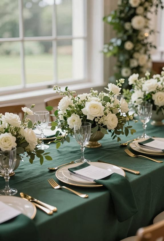 emerald ivory black tie elegance