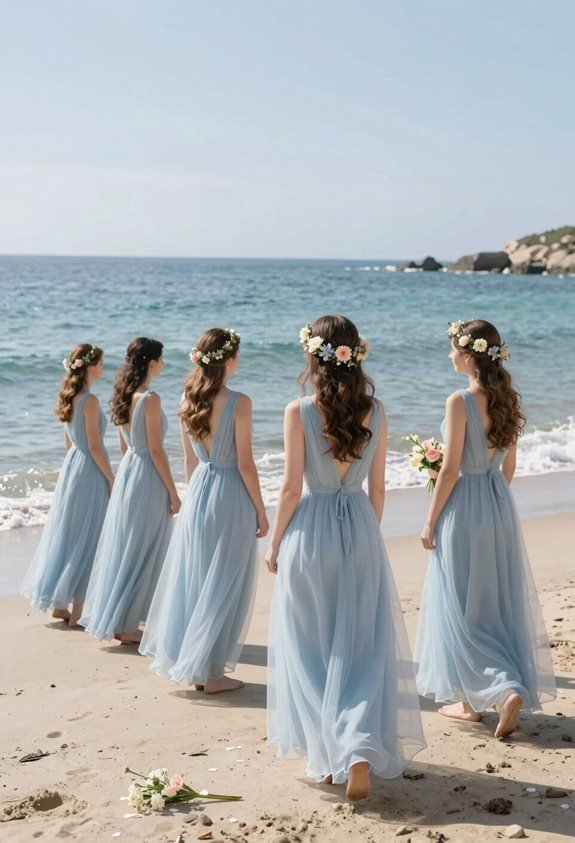 ethereal pale blue dresses