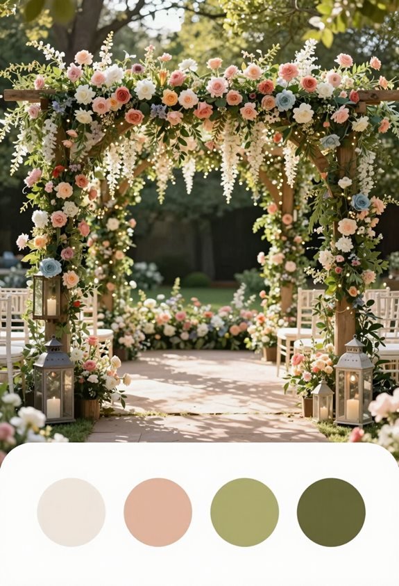 floral wedding pergola backdrop