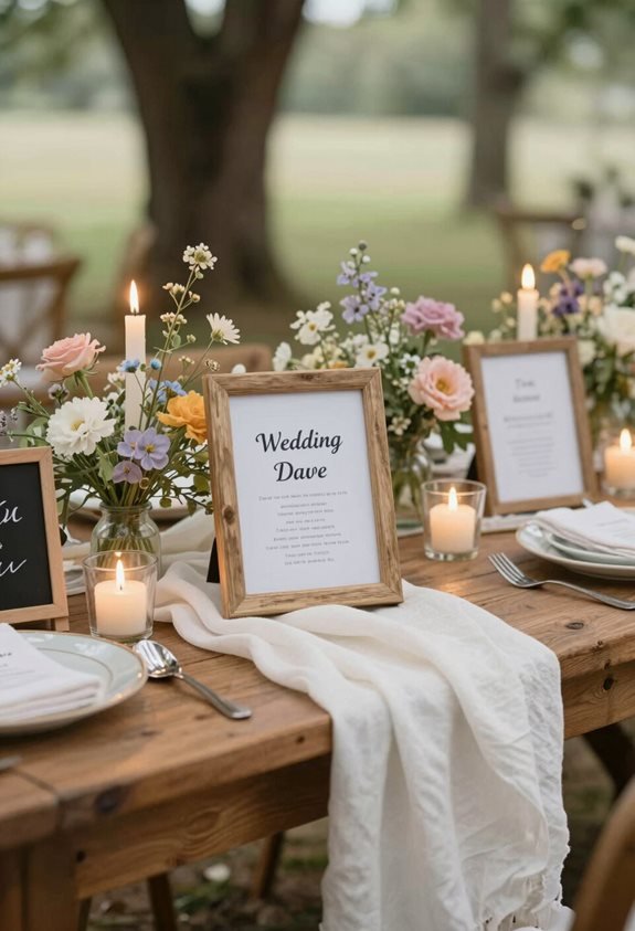 framed printable wedding signage