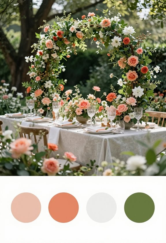 garden wedding color palette