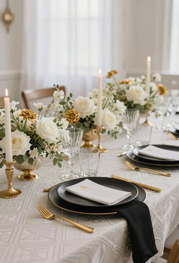 glamorous art deco tablescape