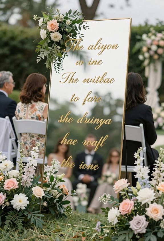 glamorous mirror signage decor