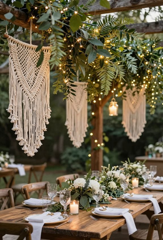 hanging greenery with lights