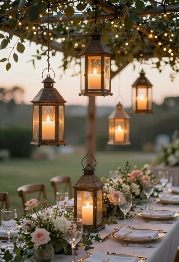 hanging lanterns create ambiance