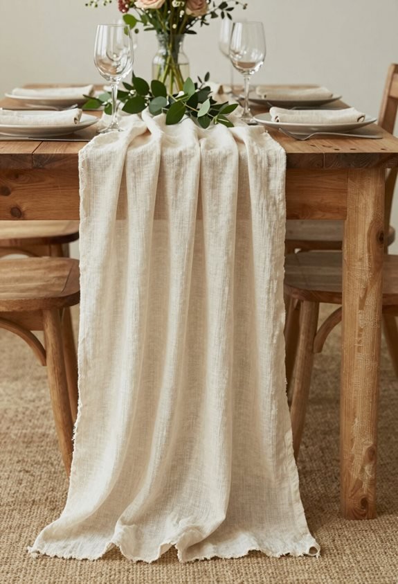 ivory gauzy runners linen