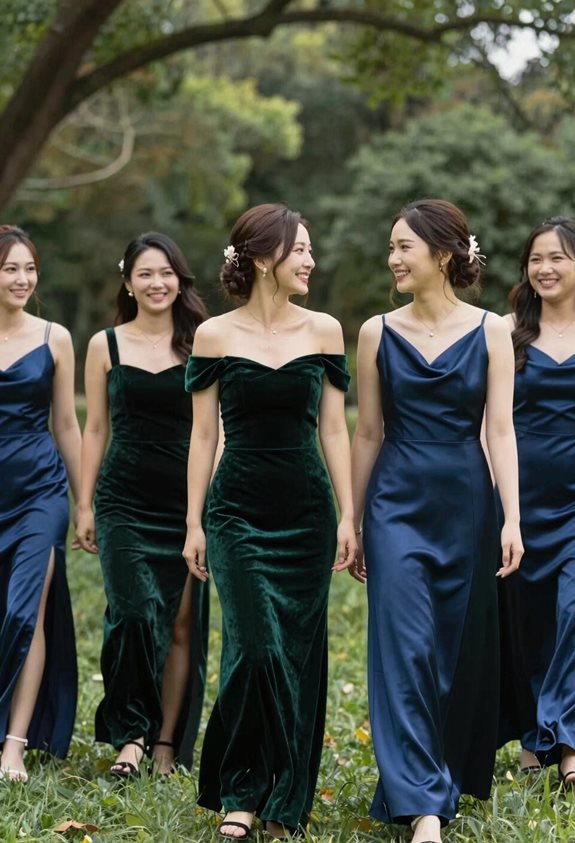 jewel tone gown combinations