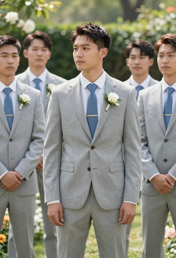 light gray suits dusty blue