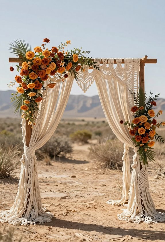 macram arch with florals