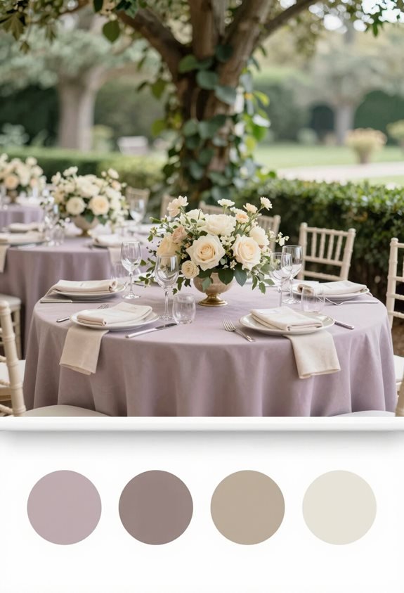 mauve taupe cream elegance