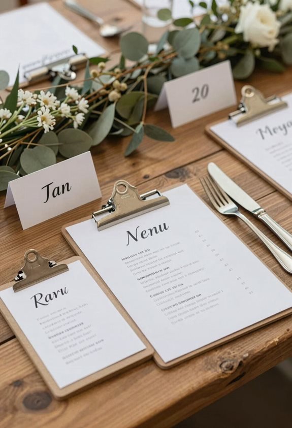 mini clipboard name cards