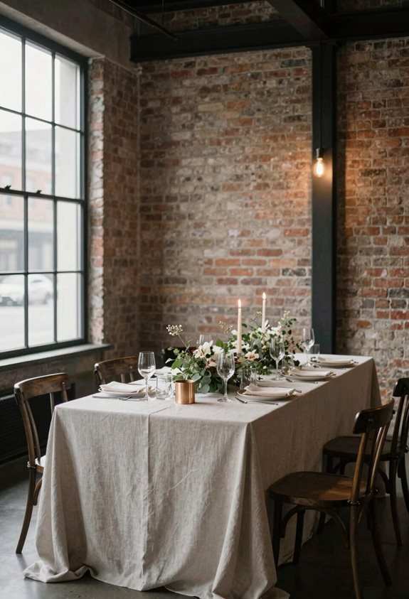 minimalist industrial wedding decor