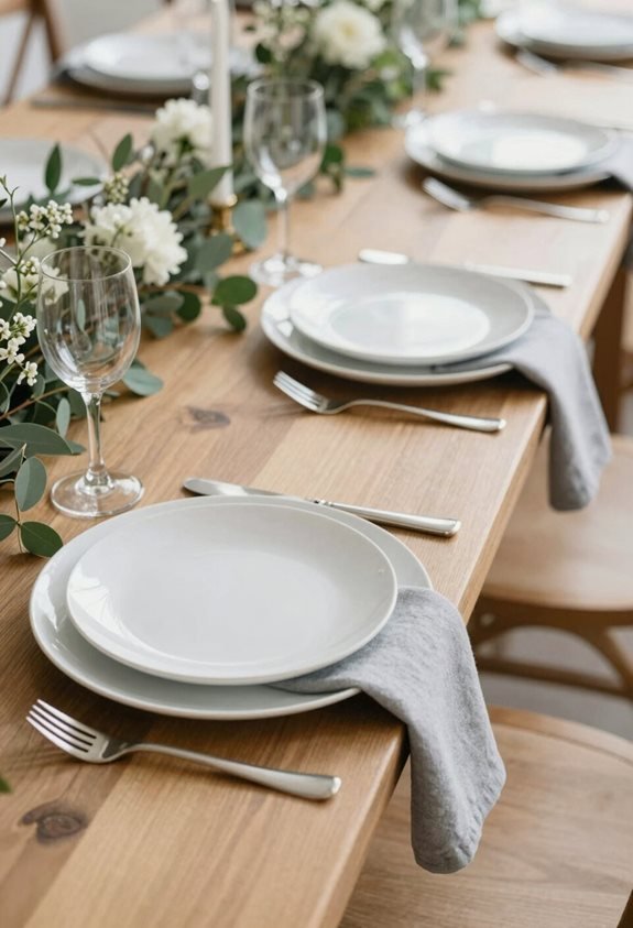 minimalist wedding place settings