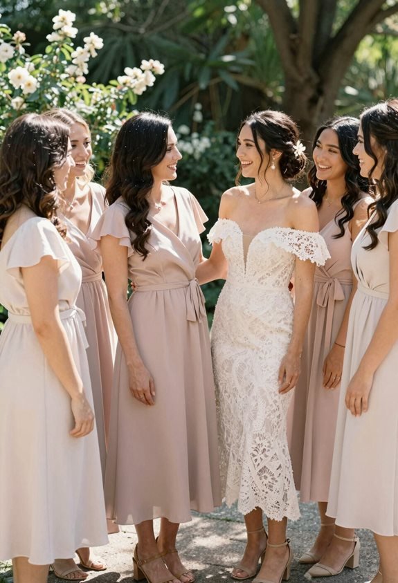 mix sleeve length midi dresses