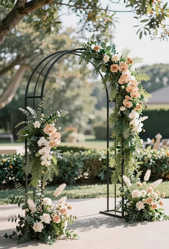 modern elegant wedding arch