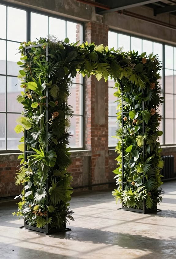 modern square greenery arch