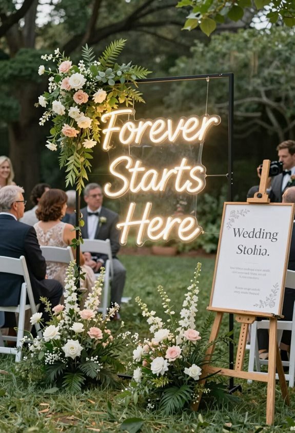 neon wedding sign phrases