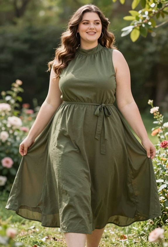 olive green midi dress
