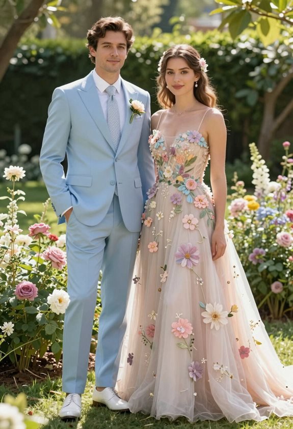 pastel suit floral dress