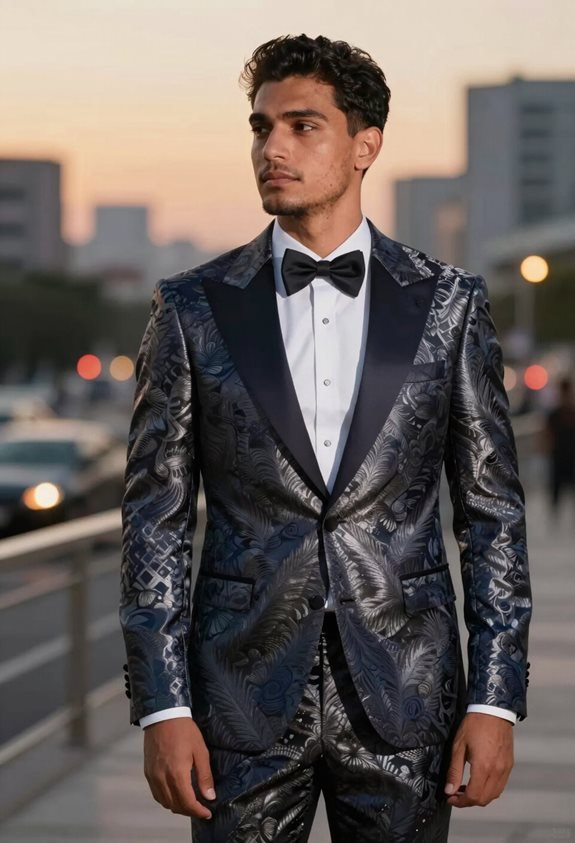 patterned tuxedo for grooms