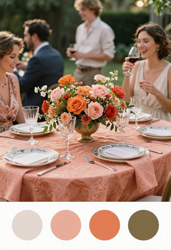 peach and coral wedding theme