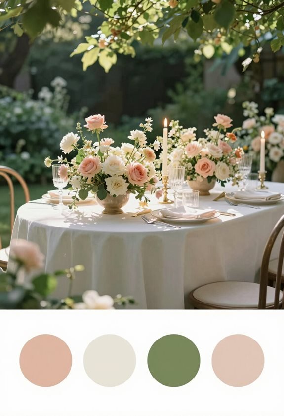 peach blush and ivory florals