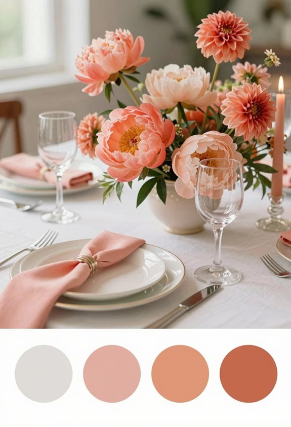peach coral wedding colors