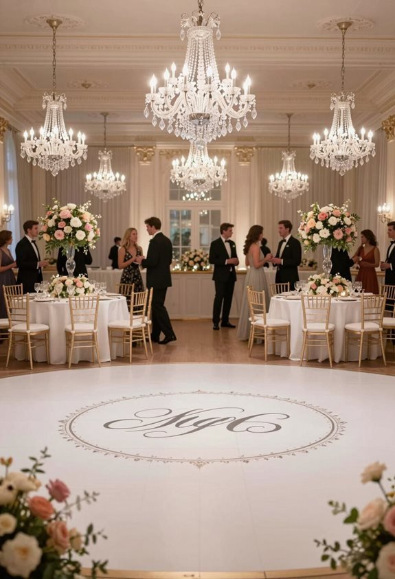 personalized white dance floor