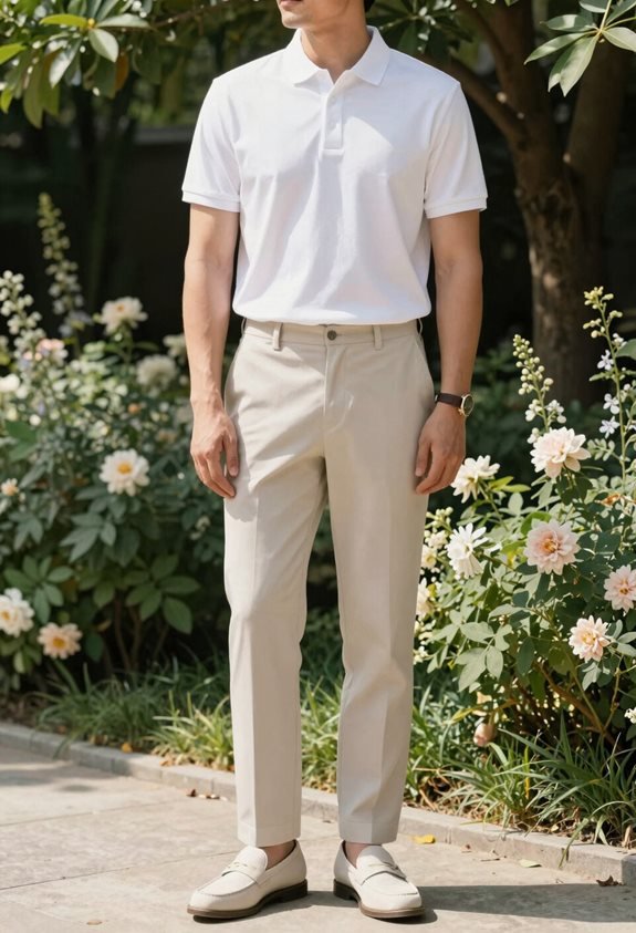 polo shirt and suit separates