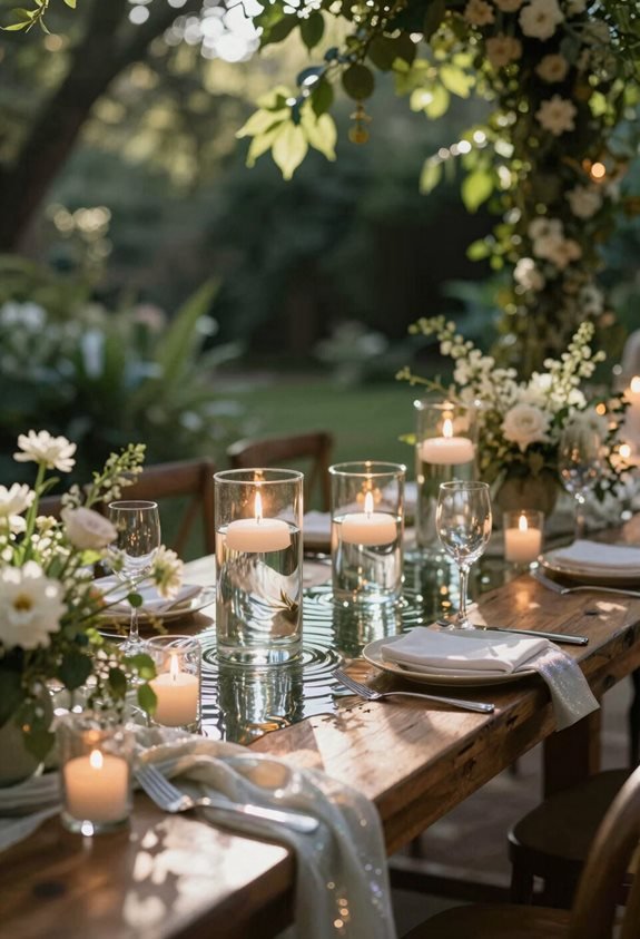 romantic floating candle ambiance