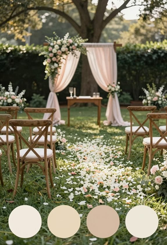 romantic garden wedding seating