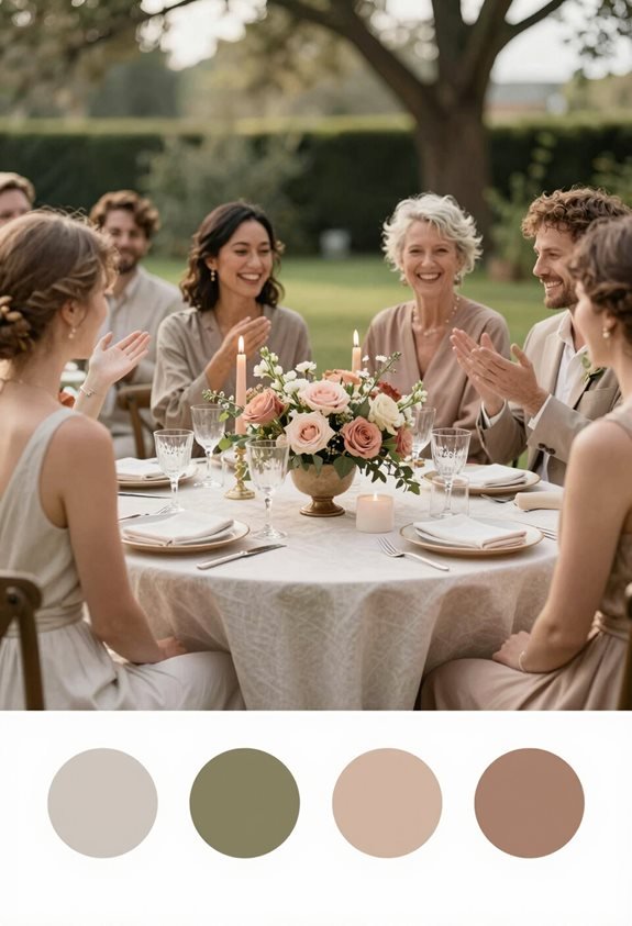 romantic mocha and dusty rose