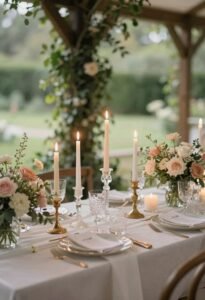 romantic wedding candle decor