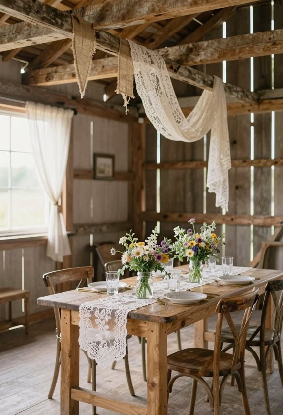 rustic burlap and lace