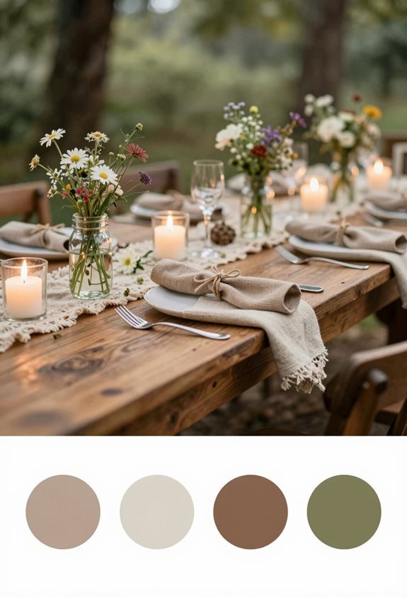 rustic taupe cream napkins