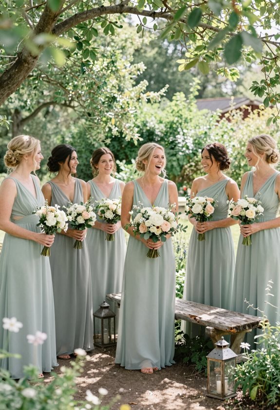 sage green chiffon elegance