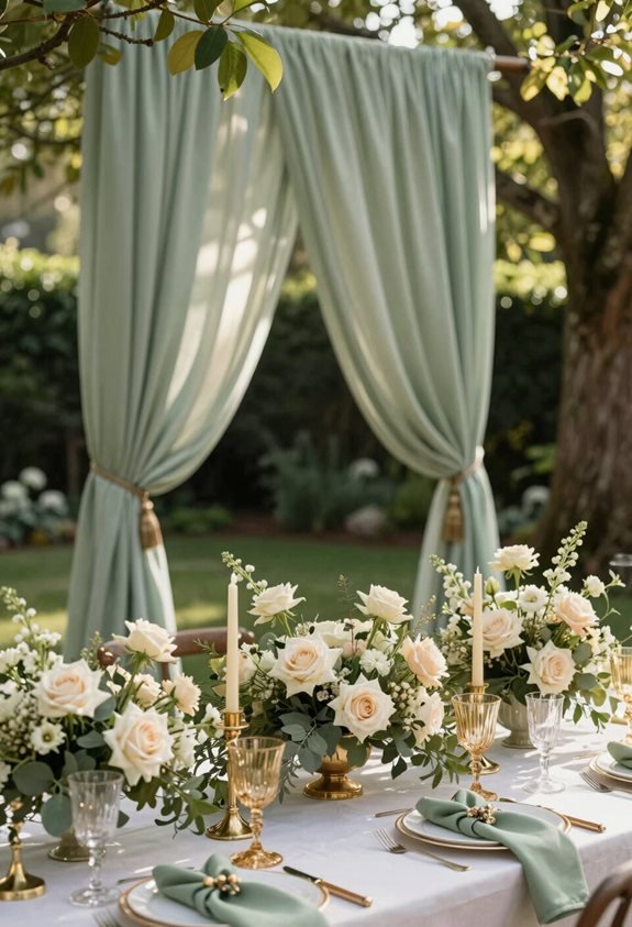 sage green cream gold elegance