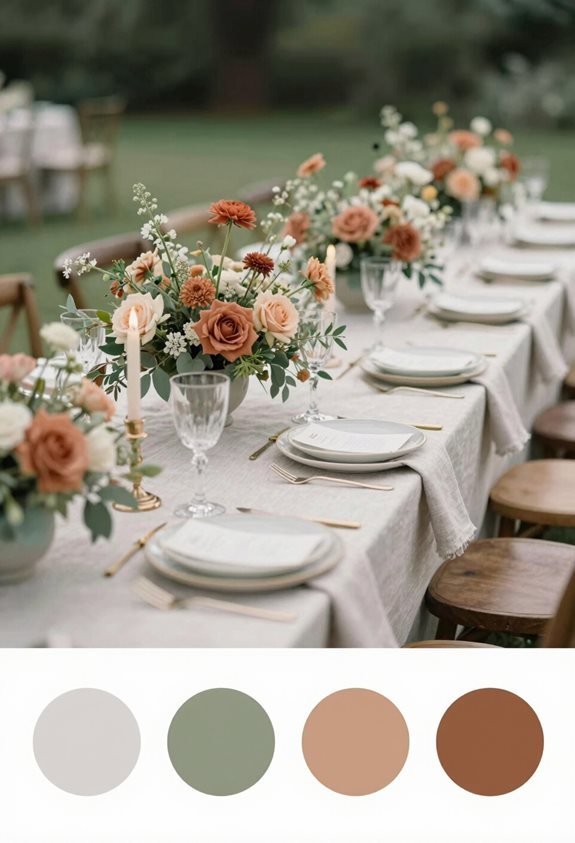 sage green terracotta wedding palette