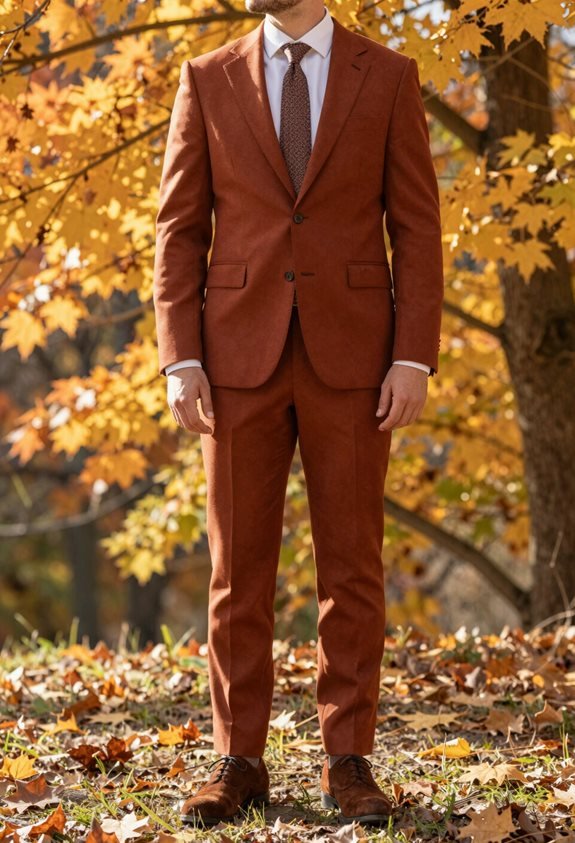 sharp rust suit ensemble