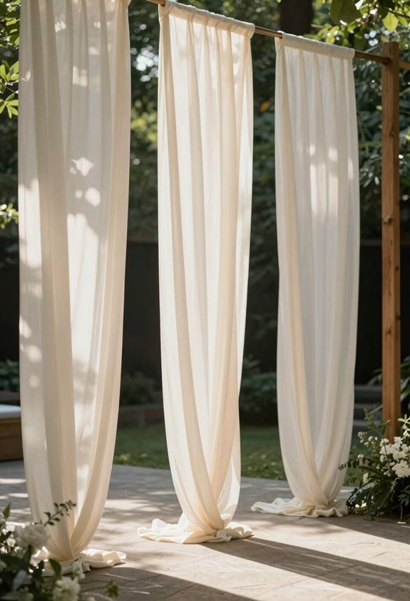 sheer ivory fabric panels