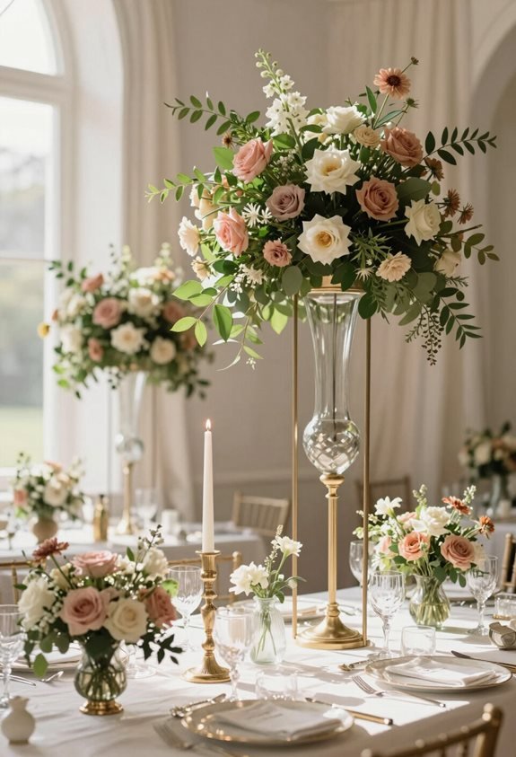 silk and fresh floral combination