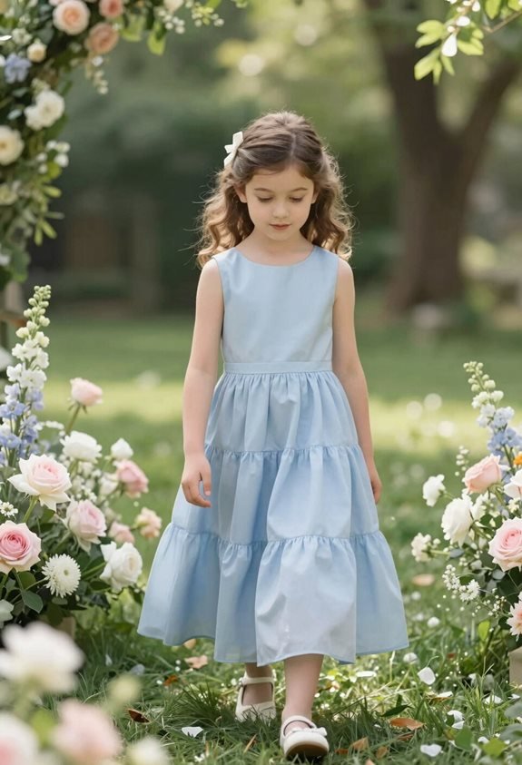 soft blue flower girl dress
