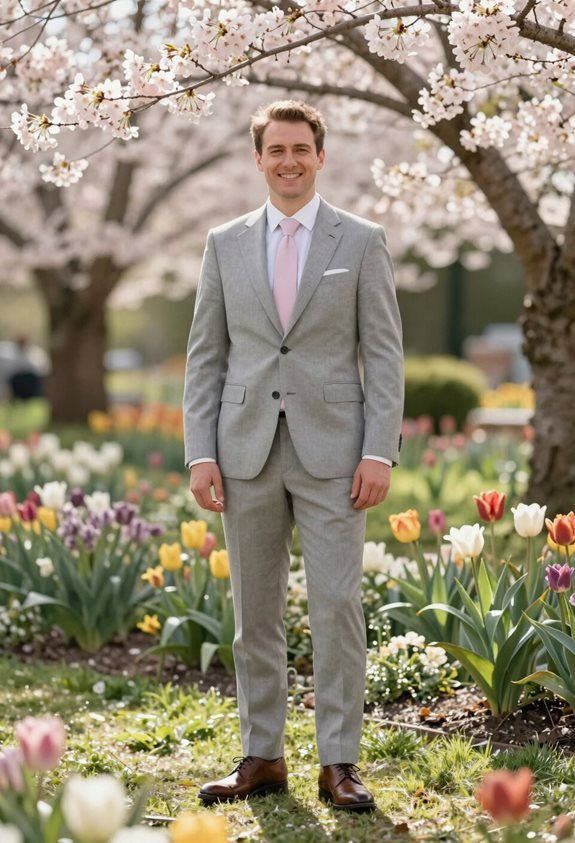 spring ready light gray suit