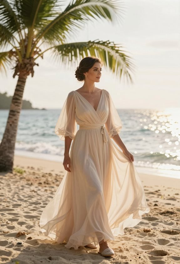 stylish beach wedding outfit